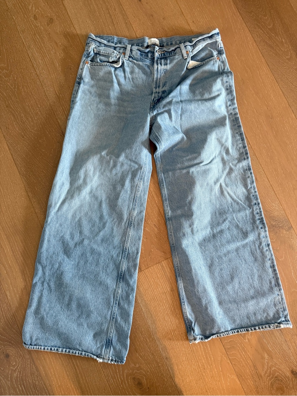 Citizens Of Humanity Washed Light Blue Wide Leg Jeans Paloma Size 33